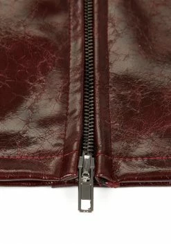 CHI1 HELLRAISA FAUX LEATHER A-LINE SKIRT VENOM RED Bottoms