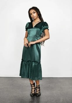 LVT1 Dresses MOSS MIDI TIER DRESS