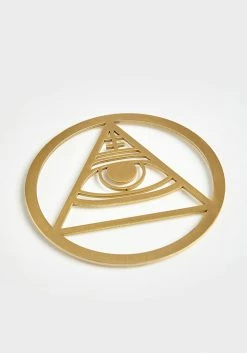 KEO1 Lifestyle ALL-SEEING EYE BRASS COASTER