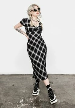 MET1 SINGLES BIAS CUT MIDI DRESS
