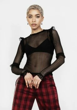 MET1 Mourning Ruffle Top
