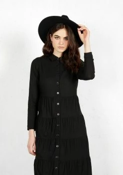 MET1 Dresses Shade Tiered Maxi Linen Dress