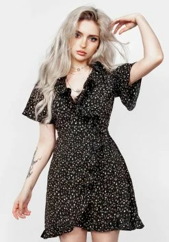 MET1 Dresses Moonseed Wrap Ruffle Dress