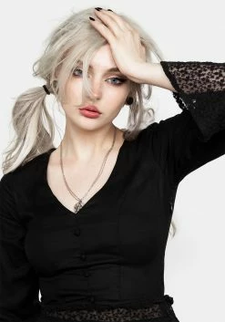 MET1 FREYA FLUTE SLEEVE TOP Tops