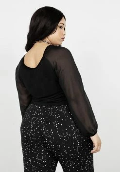 MET1 Maria Ruched Sheer Sleeve Top 18 MET1 Maria Ruched Sheer Sleeve Top