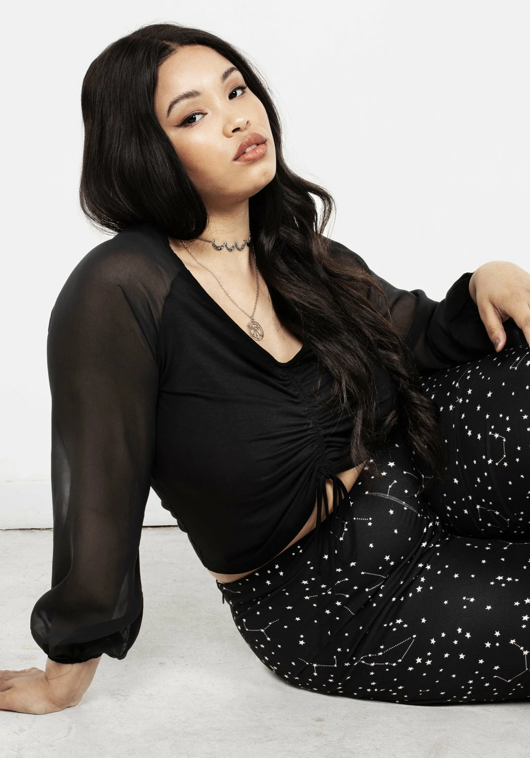 MET1 Maria Ruched Sheer Sleeve Top 11 MET1 Maria Ruched Sheer Sleeve Top