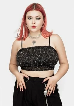 MET1 Tops Spectral Ruched Crop Top