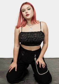 MET1 Tops Spectral Ruched Crop Top