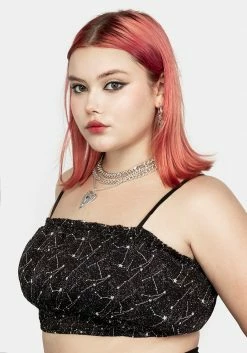 MET1 Tops Spectral Ruched Crop Top