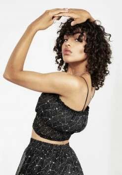 MET1 Tops Spectral Ruched Crop Top