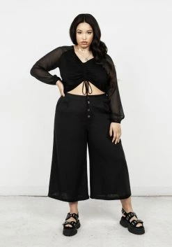 MET1 Mildred Flowy Crop Trousers Bottoms