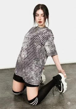 MET1 HAZE STRIPE OVERSIZED TEE