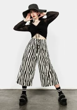 MET1 Bottoms DARK WAVE CROP TROUSERS