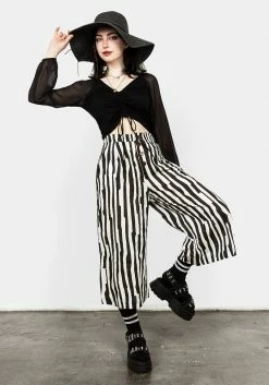 MET1 Bottoms DARK WAVE CROP TROUSERS 11 MET1 Bottoms DARK WAVE CROP TROUSERS