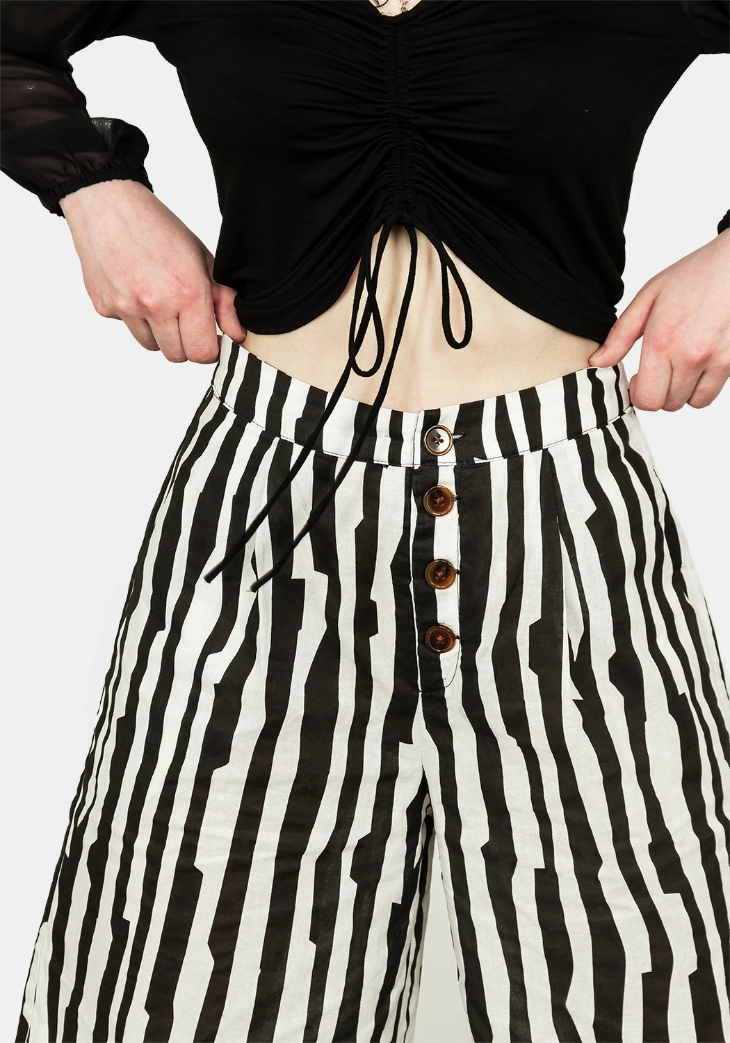 MET1 Bottoms DARK WAVE CROP TROUSERS 7 MET1 Bottoms DARK WAVE CROP TROUSERS