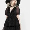 MET1 Andie Puff Sleeve Organza Dress