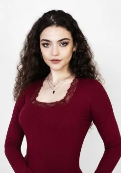 DDS1 Dresses LAETITIA LACE TRIM MINI BODYCON DRESS