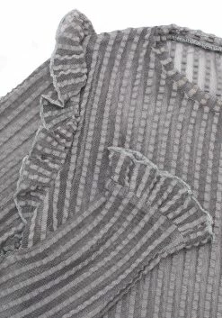 MET1 Tops MOURNING RUFFLE TOP GHOST GREY