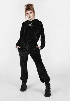 AMP1 Noughty Crop Velour Hoody