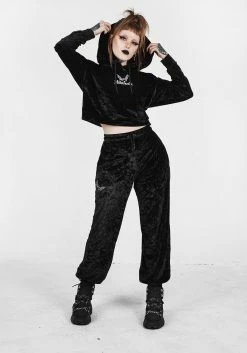 AMP1 Noughty Crop Velour Hoody