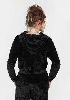 AMP1 Noughty Crop Velour Hoody