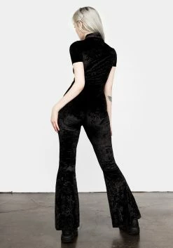AMP1 Foxy Zip Up Velour Flared Jumpsuit 14 AMP1 Foxy Zip Up Velour Flared Jumpsuit