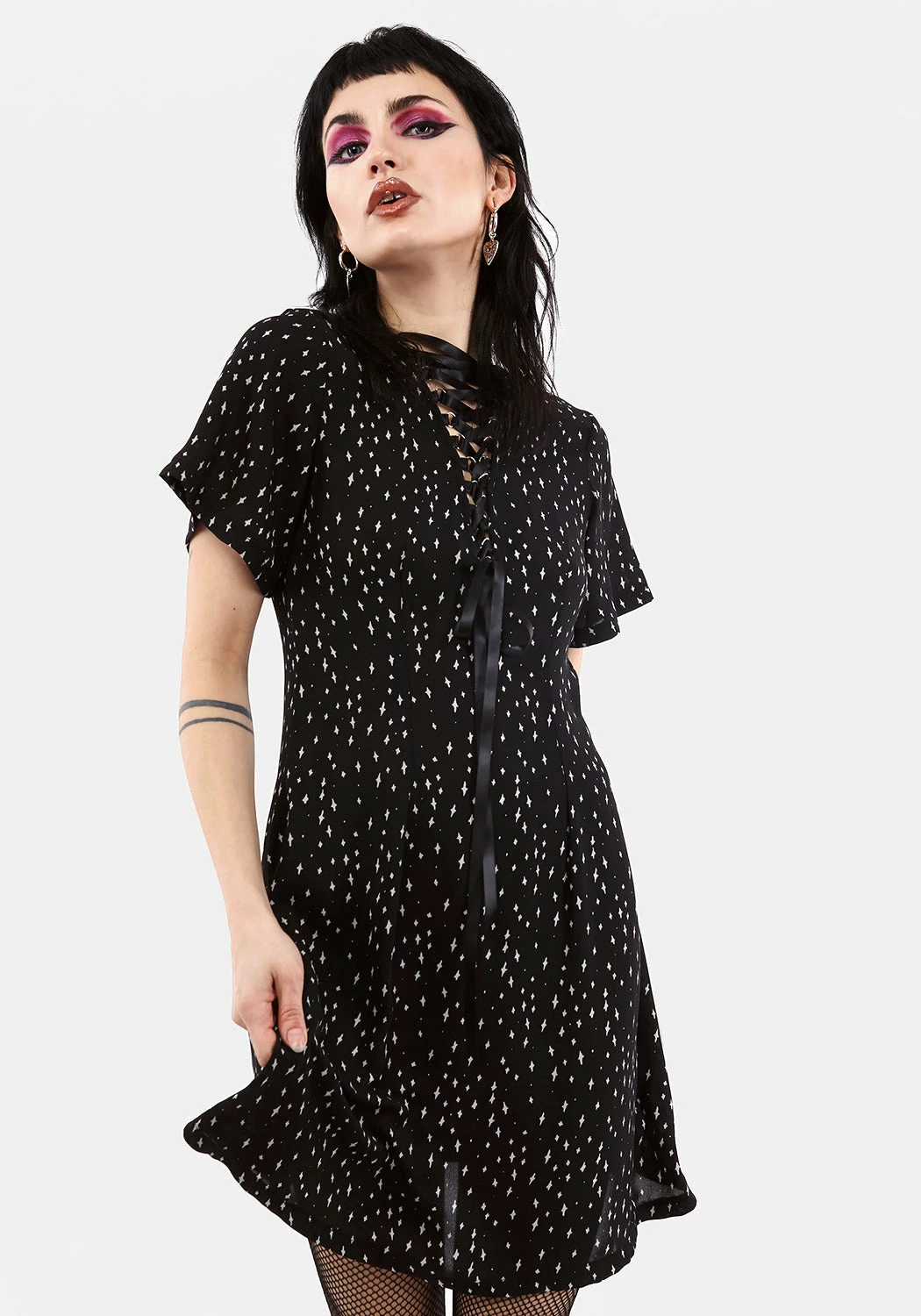 CHI1 BLASPHEME LACE UP MINI DRESS 3 CHI1 BLASPHEME LACE UP MINI DRESS