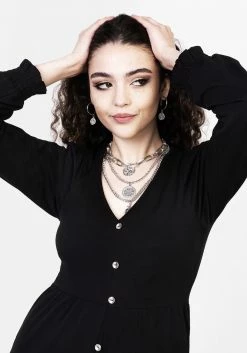 DDS1 DOLLSOME BUTTON DOWN JERSEY MIDI DRESS Dresses