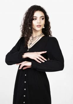 DDS1 DOLLSOME BUTTON DOWN JERSEY MIDI DRESS Dresses