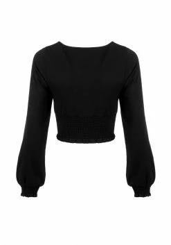 DDS1 DOLLSOME SHIRRED JERSEY CROP TOP Tops