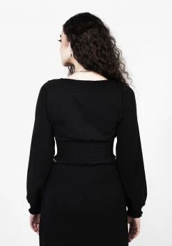 DDS1 DOLLSOME SHIRRED JERSEY CROP TOP Tops