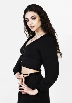 DDS1 DOLLSOME SHIRRED JERSEY CROP TOP Tops