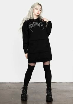 DDS1 Tops VOID DISTRESSED HOODY DRESS