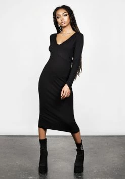 DDS1 VAMPIRA V-NECK MIDI DRESS