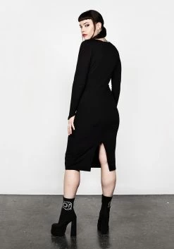 DDS1 VAMPIRA V-NECK MIDI DRESS