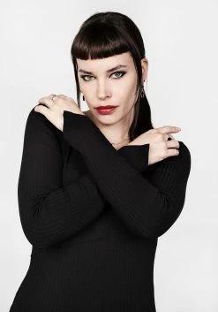 DDS1 VAMPIRA V-NECK MIDI DRESS