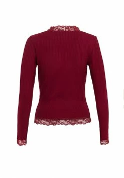 DDS1 Tops PERDITA LONG SLEEVE LACE TRIM TOP