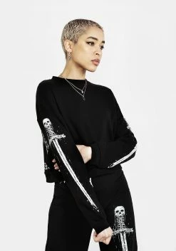 DDS1 Tops SMAUG LONG SLEEVE CROP SWEATER