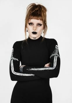 DDS1 Dresses SKULTRO MOCK NECK BODYCON DRESS