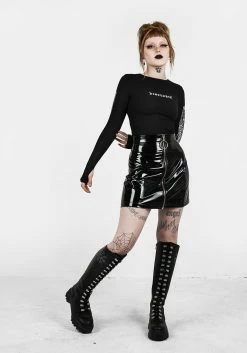 DDS1 Tops XENOMORT THUMB SPLIT CROP TOP