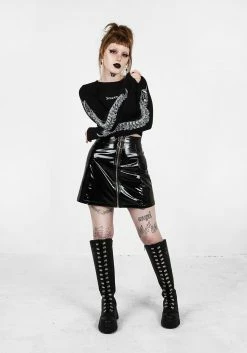 DDS1 Tops XENOMORT THUMB SPLIT CROP TOP