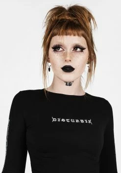 DDS1 Tops XENOMORT THUMB SPLIT CROP TOP