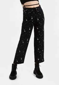 DEN1 CELESTIAL EMBROIDERED JEANS Bottoms