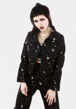 DEN1 CELESTIAL EMBROIDERED DENIM JACKET