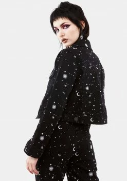 DEN1 CELESTIAL EMBROIDERED DENIM JACKET