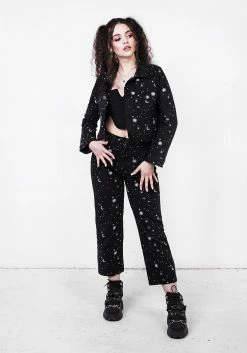 DEN1 CELESTIAL EMBROIDERED DENIM JACKET