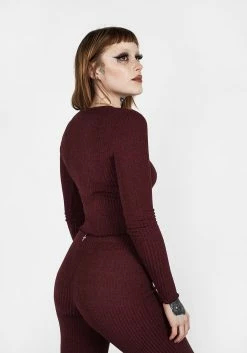 DES1 MUNDI LONG SLEEVE CROP TOP