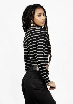 DMT1 Tops SLASH 90S STRIPE CROP TOP