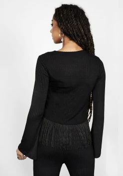 DMT1 Tops RHIANNON FRINGED JERSEY TOP 12 DMT1 Tops RHIANNON FRINGED JERSEY TOP