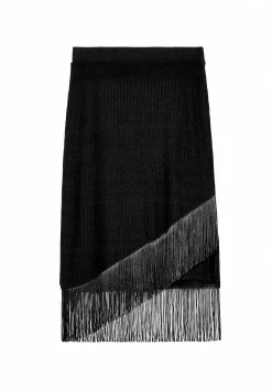 DMT1 LITTLELIES MIDI FRINGED JERSEY SKIRT 15 DMT1 LITTLELIES MIDI FRINGED JERSEY SKIRT